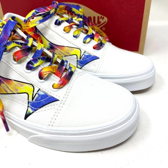 VANS Old Skool Warp Canvas Sneakers White Tie Dye Shoes Men's Size 9 VN0A4U3B21R - Picture 7 of 10